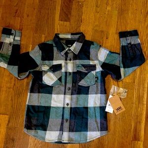 Boys vans long sleeve button up flannel shirt.